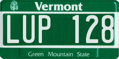 VT license plate LUP128
