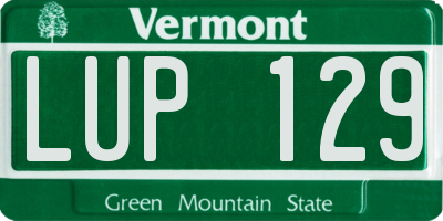 VT license plate LUP129