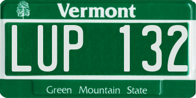 VT license plate LUP132