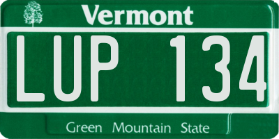 VT license plate LUP134