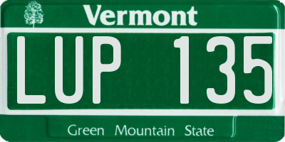 VT license plate LUP135