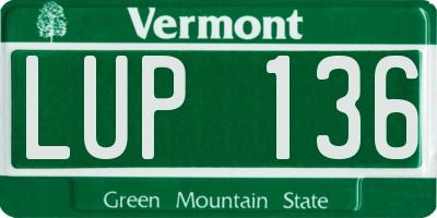 VT license plate LUP136