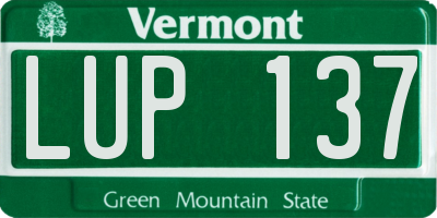 VT license plate LUP137