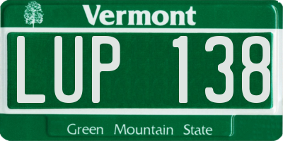 VT license plate LUP138
