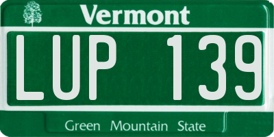 VT license plate LUP139
