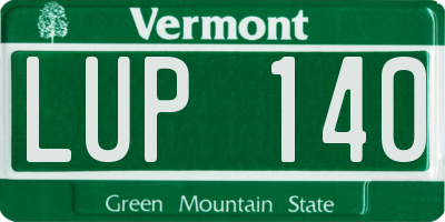 VT license plate LUP140