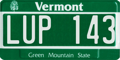 VT license plate LUP143