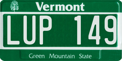 VT license plate LUP149