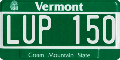 VT license plate LUP150