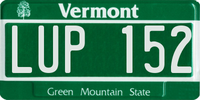 VT license plate LUP152