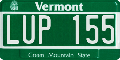 VT license plate LUP155