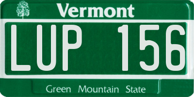 VT license plate LUP156