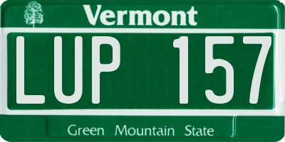 VT license plate LUP157