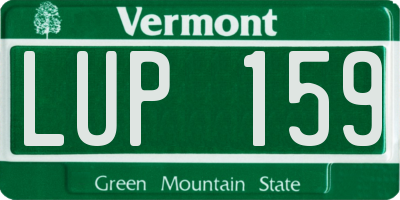 VT license plate LUP159
