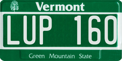 VT license plate LUP160