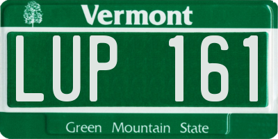 VT license plate LUP161