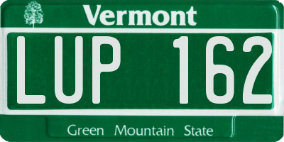 VT license plate LUP162