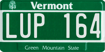 VT license plate LUP164
