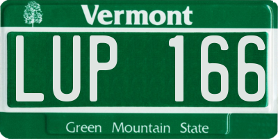 VT license plate LUP166