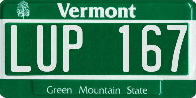 VT license plate LUP167