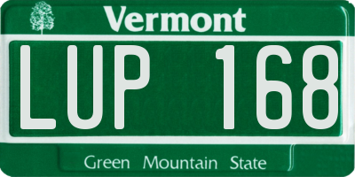 VT license plate LUP168