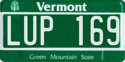 VT license plate LUP169