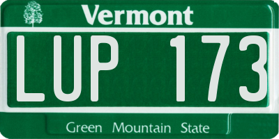 VT license plate LUP173