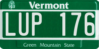 VT license plate LUP176