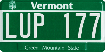 VT license plate LUP177