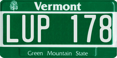VT license plate LUP178