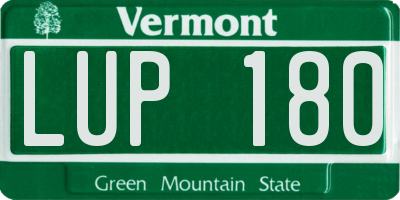 VT license plate LUP180