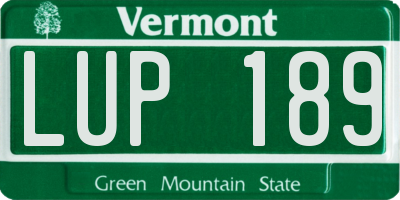 VT license plate LUP189