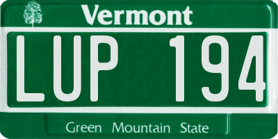 VT license plate LUP194
