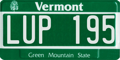 VT license plate LUP195
