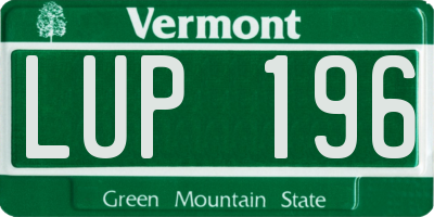 VT license plate LUP196
