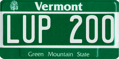 VT license plate LUP200