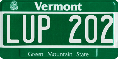 VT license plate LUP202
