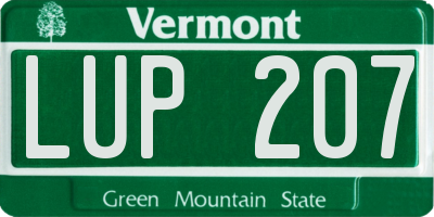 VT license plate LUP207