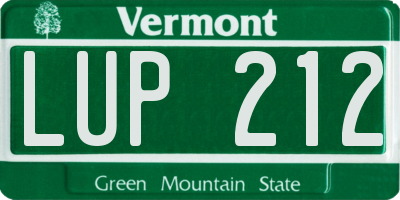 VT license plate LUP212