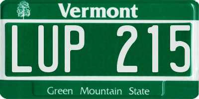 VT license plate LUP215