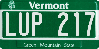 VT license plate LUP217