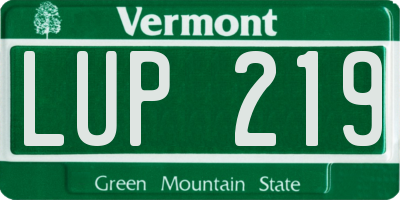 VT license plate LUP219