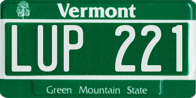 VT license plate LUP221