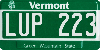 VT license plate LUP223