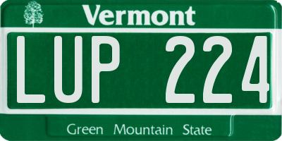 VT license plate LUP224