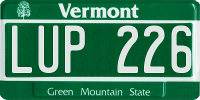 VT license plate LUP226