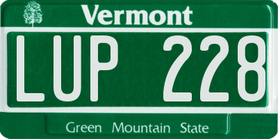 VT license plate LUP228