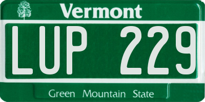VT license plate LUP229