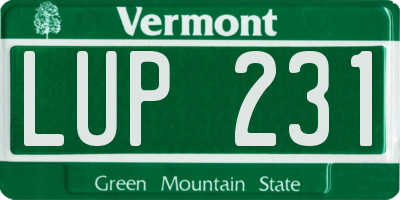 VT license plate LUP231