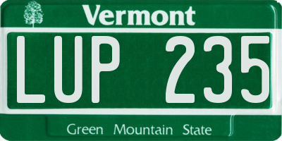 VT license plate LUP235
